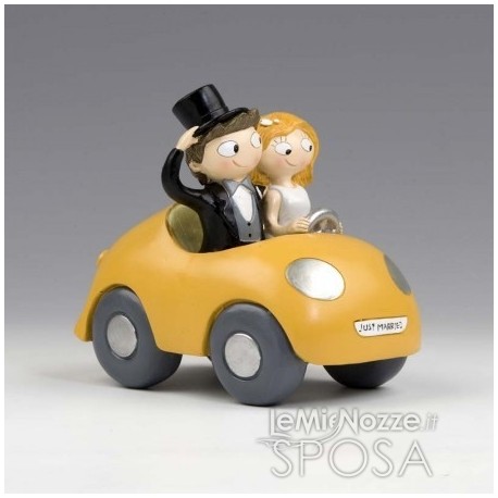 Cake topper sposini in auto