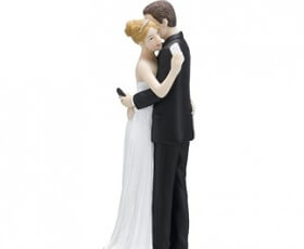 Cake topper con sposi al cellulare