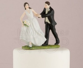 Cake topper sposini di corsa