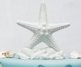 Cake topper a forma di stella marina bianca