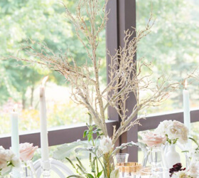 Centrotavola per banchetto di matrimonio in legno