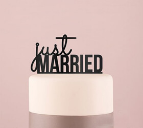 cake topper acrilico nero per matrimonio