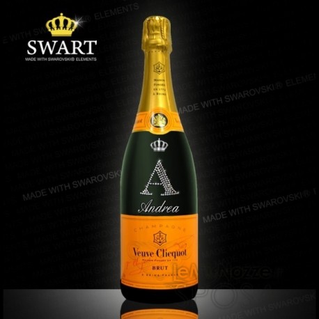 Champagne Clicquot personalizzato con nome e data di nascita con Crystals from Swarovski - 0,75 l