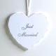 Cuore in legno bianco Just Married