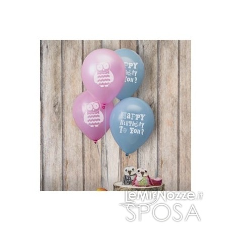 Palloncini decorativi compleanno rosa e azzurro 8 pezzi - LeMieNozze SHOP