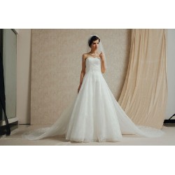 Abito da sposa classico con strascico staccabile Mod. Maria Alda