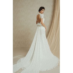 Abito da sposa a sirena con fiocco staccabile Mod. Maria Alice