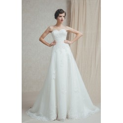 Abito da sposa classico con coprispalle staccabile Mod. Maria Amelia