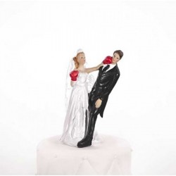 Cake topper sposa che fa boxe