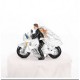 Cake topper sposi in moto