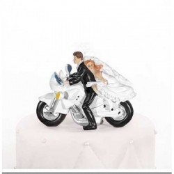 Cake topper sposi in moto