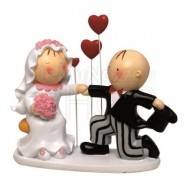 Cake topper sposi con 3 cuori