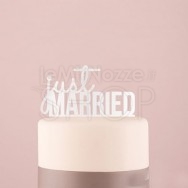 Cake Topper "Just Married" bianco