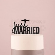 Cake Topper "Just Married" nero