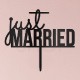 Cake Topper "Just Married" nero