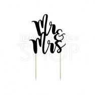 Cake topper scritta Mr & Mrs nera