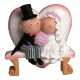 Cake topper sposi su panchina a cuore