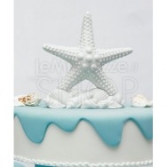 Cake topper a forma di stella marina bianca