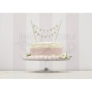 Cake topper festone Just Married avorio