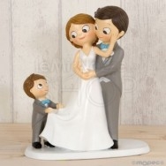 Cake topper sposi con bimbo