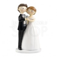 Cake topper sposi abbracciati con brindisi