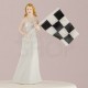 Cake topper sposi con bandiera foto finish