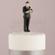 Cake topper sposi con bandiera foto finish