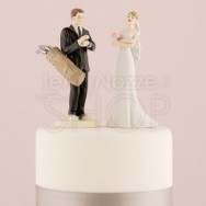 Cake topper sposi con sacca da golf