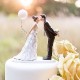 Cake topper bacio sposi con palloncino