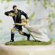 Cake topper sposi che giocano a rugby