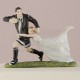 Cake topper sposi che giocano a rugby