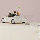 Cake topper sposi in macchina