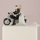 Cake topper con sposi in moto
