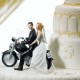 Cake topper con sposi in moto
