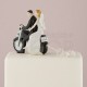 Cake topper con sposi in moto