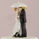 Cake topper con sposi sotto l'ombrello