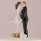 Cake topper sposi in viaggio con bacio