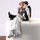 Cake topper sposi abbraccio