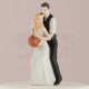Cake topper sposi con il pallone da basket