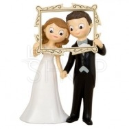 Cake topper sposini nella cornice