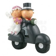 Cake topper sposi in vespa