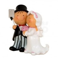 Cake topper sposi con selfie