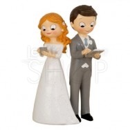 Cake topper sposi con smartphone