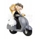 Cake topper sposini in moto