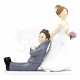 Cake topper sposa che trascina sposo