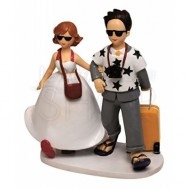 Cake topper sposi in luna di miele