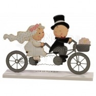 Cake topper sposini in tandem