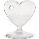 Segnaposto vaso in vetro a forma di cuore 4 pezzi