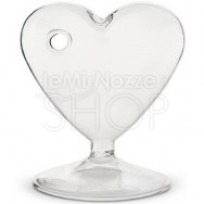 Segnaposto vaso in vetro a forma di cuore 4 pezzi