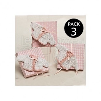 Maglioncino rosa con scatola + 3 confetti